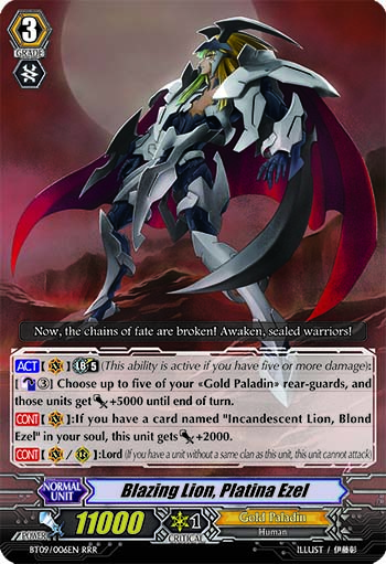 Blazing Lion, Platina Ezel