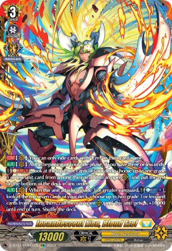 Incandescent Lion, Blond Ezel