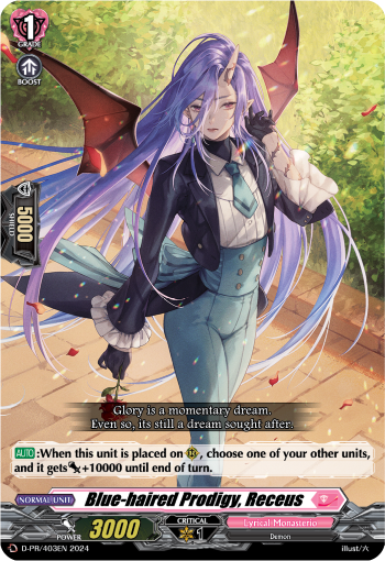 Blue-haired Prodigy, Receus