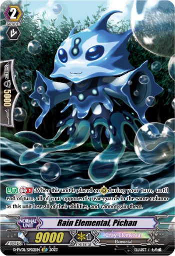 Rain Elemental, Pichan