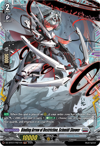 Binding Arrow of Restriction, Schmidt Shower Binding Arrow of Restriction, Schmidt Shower