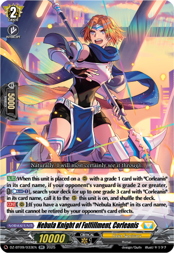 Nebula Knight of Fulfillment, Corleanis