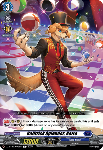 Balltrick Splendor, Retre Balltrick Splendor, Retre