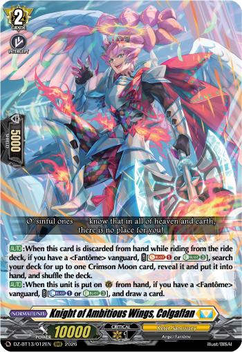 Knight of Ambitious Wings, Colgaflan