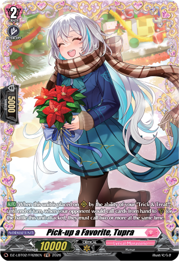 Pick-up a Favorite, Tupra