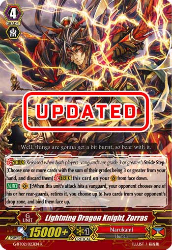 Lightning Dragon Knight, Zorras